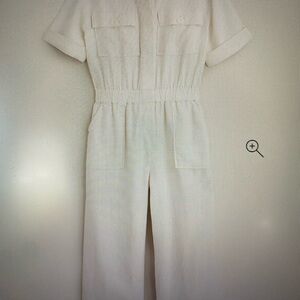J. Crew White Classic Jumpsuit with Fitted Waist